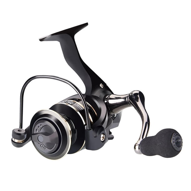 Carrete de pesca giratorio suave con cuerpo de metal y cómodo mango de EVA diseñado 54 mm