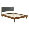 thumbnail image 2 of Modway Bridgette Lit Plateforme Simple en Bois avec Pattes Évasées en Noyer/charbon, 2 of 11