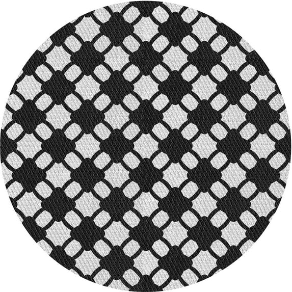 Ahgly Company Indoor Round Patterned Mid Gray Novelty Area Rugs, 8' Round
