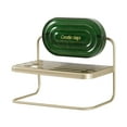thumbnail image 3 of Estante de cocina, soporte de cocina, montado en la pared con ganchos, estante organizador, bloque, dorado y verde, 3 of 9