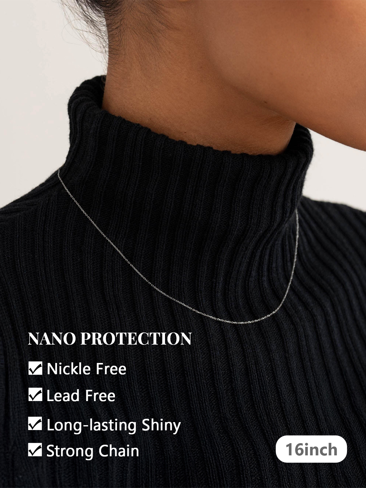 Silvora 925 Sterling Silver Thin Chain Choker Necklace photo 2