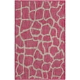 thumbnail image 2 of Unique Loom Outdoor Safari Collection Area Rug - Giraffe (2' x 3' Rectangle Magenta/Ivory), 2 of 6