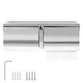 thumbnail image 1 of HLONK Double Roll Toilet Paper Holder Dispenser Toilet Paper Dispenser Wall Mount  Double (2 Roll) Locking Toilet Paper Holder Compact Two Roll  Side by Side Design Tissue Paper Dispenser, 1 of 10