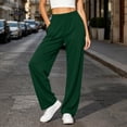thumbnail image 5 of Lamiy Sweatpants Women Fall Winter Casual Workout Running Trousers Straight Elastic High Waist Comfy Joggers Pants,Army Green,XXXXXL, 5 of 9