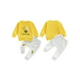thumbnail image 2 of BemeyourBBs Toddler Baby Boys Girls Bee Outfits Cute Infant Boys Spring Fall Winter Clothes Little Bee Embroidery Long Sleeve Sweatshirt Tops with Jogger Pants Set Sweatsuit, 2 of 9