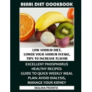 MALINA PRONTO Renal Diet Cookbook: Low Sodium Diet, Lower Your Sodium Intake, Tips To Increase Flavor: Excellent Phosphorus Healthy Recipes: Guide To Quick Weekly Meal Plan: Avoid Dialysis, Manage Your Kidney (Pape