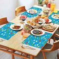 thumbnail image 2 of Blue Dinosaurs Clouds Pattern Summer Placemats Table Placemats Set Of 4-Linen Kitchen Washable Placemats Table Mats 11.8"x17.7" Non-Slip Heat Resistant, 2 of 6