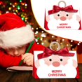 thumbnail image 2 of Christmas Treat Bags, 6.69X3.94X3.34" Santa Printed Paper Gift Bags with Wooden Handle, Christmas Candy Holders, Bow Decor Holiday Goodie Bags, Christmas Cookie Containers, Xmas Party Favor Pouches, 2 of 6