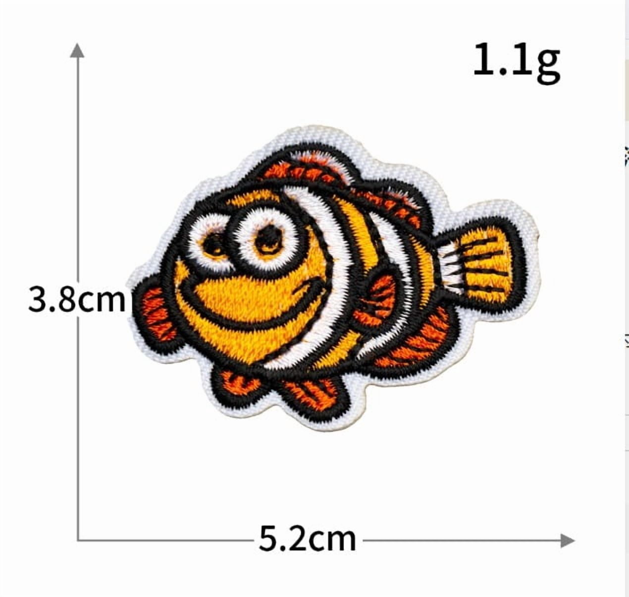 1 set of embroidered cloth stickers, seam-free ironing, fish, shrimp, starfish and shells, computer embroidered bags, clothing decorative patches