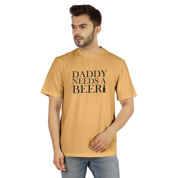 Inkmeso Graphic Tshirt For Men's Daddy Needs A Beer Funny Quotes Dad Drinking Tee Shirt