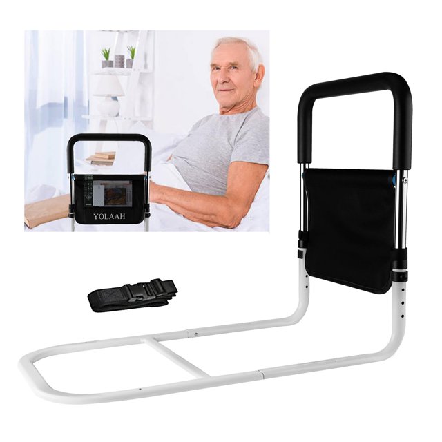 Barandilla de cama YOLAAH para adultos mayores con altura de seguridad ajustable