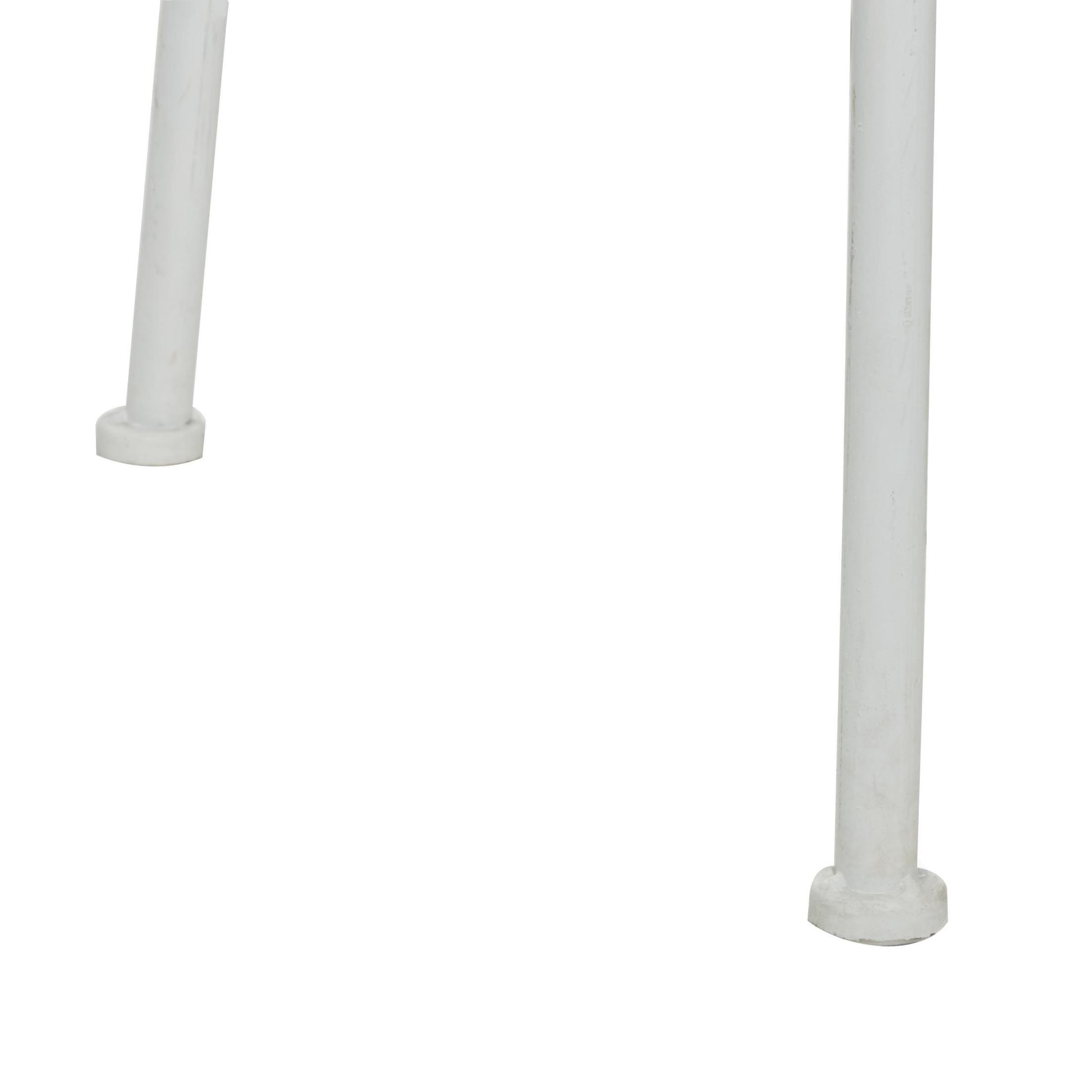 DecMode Plastic Rattan Outdoor Chair - White