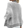 thumbnail image 4 of Long Sleeved Open Front Women Casual Knit Waffle Cardigan Coat, 4 of 6