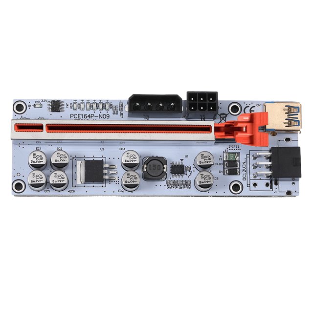 stanreset PCI-E 1x to 16x Adapter Expansion Board 8 Capacitor 6pin Power Port PCI- Extender Mining Computer Accessories Red 1Set
