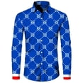 thumbnail image 2 of Camisas de moda para hombre, divertidas camisetas con estampado de letras, solapa con botones, cárdigan informal de manga corta y larga, ropa de calle de hip hop, camisa, 2 of 5