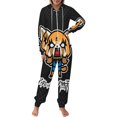 thumbnail image 2 of Aggretsuko Unisex Onesie Pajamas Zipper Jumpsuit Hooded One Piece Sleepwear for Family Mens Womens, 2 of 8