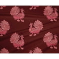thumbnail image 4 of oneOone Polyester Lycra Fabric Peacock Block Printed Fabric 1 Yard 56 Inch Wide, 4 of 4
