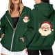 thumbnail image 1 of WILLBEST Sudadera Larga para Mujer, con Estampado Navideño, Cremallera, Manga Larga, Bolsillo y Cordón Ajustable Mediana, 1 of 8