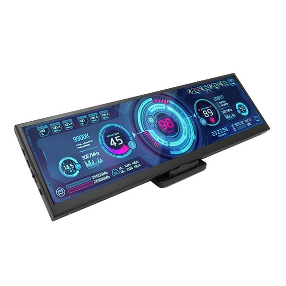 Monitor Secondary Screen, Portable Monitor Stretched Bar LCD Display 12.6 Inch For Laptop