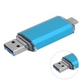 thumbnail image 3 of U Disk 3 en 1 Disco flash USB 3.0 azul de alta velocidad de aleación de aluminio para computadoras de teléfonos móviles (32 GB), 3 of 5
