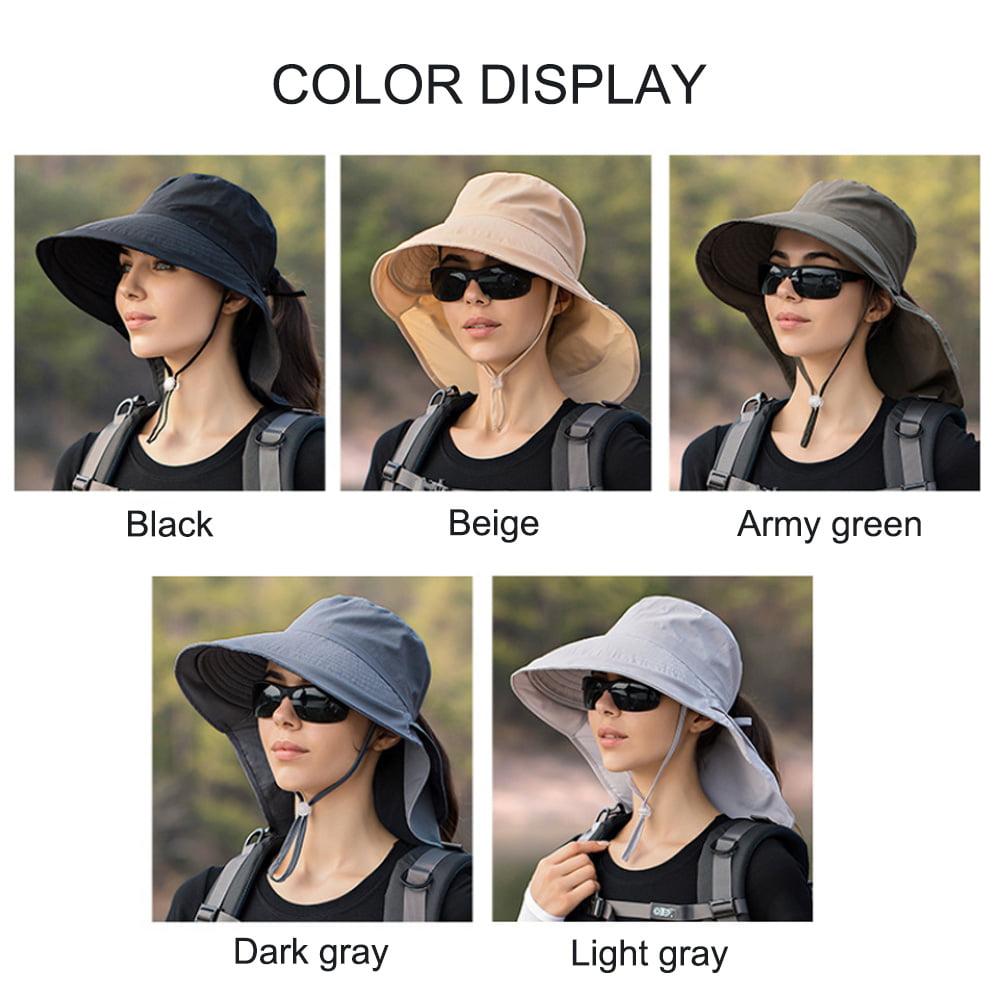 Women Wide Brim and Ponytail Hole Sun Hat for Hiking UPF 50+