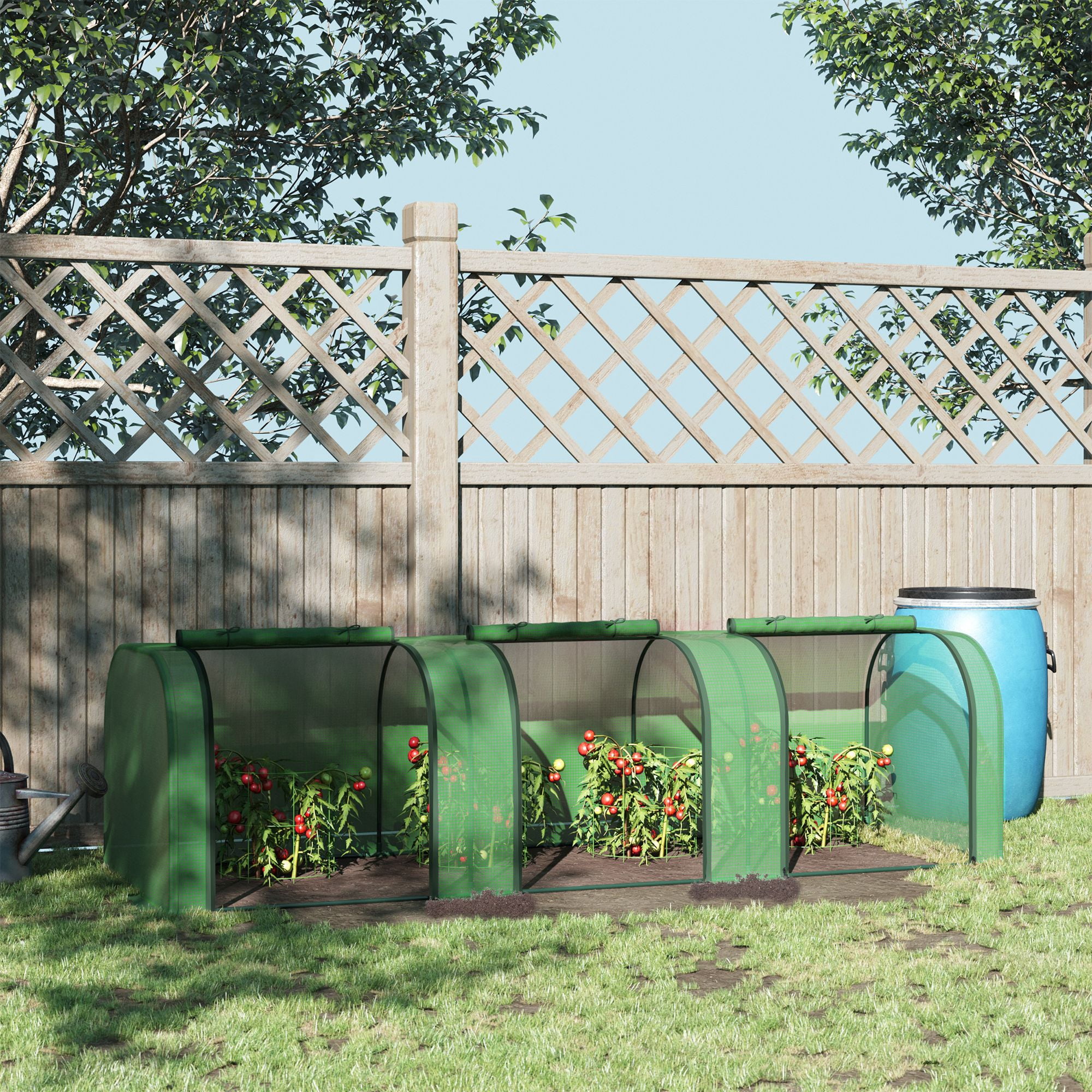 10' x 3' x 2.5' Mini Tunnel Greenhouse Portable Garden House with Roll-Up Zippered Doors UV Waterproof PE Cover Steel Frame for Outdoor Patio Backyard Green