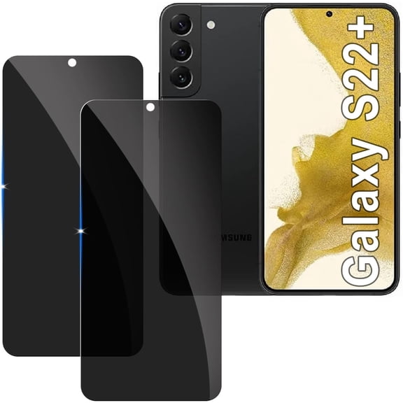 iuhds【2 Pack Privacy Screen Protector for samsung galaxy S22 Plus 9H Tempered Glass Anti-Spy Private Film Compatible for Samsung S22 Plus Case Friendly