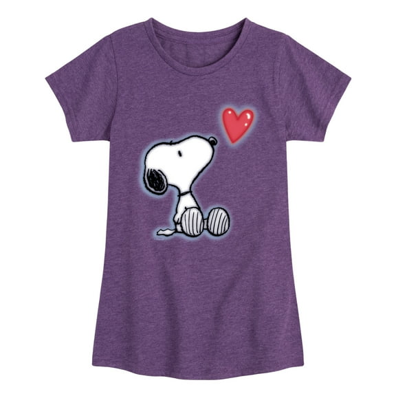 Peanuts - Snoopy Heart - Youth Girls Short Sleeve T-Shirt