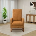 thumbnail image 3 of Miekor Furniture 25.4"W Rocking Chair for Nursery, High Back Glider Chair with Retractable Footrest, Side Pocket, Rocking Accent Armchair with Rubber Wood Legs for Living Room/Bedroom.Caramel B5A9101, 3 of 9