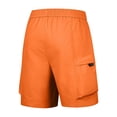 thumbnail image 4 of Men's Quick Dry Pul on Cargo Shorts Lightweight Relaxed Fit Outdoor Workwear Athletic Shorts with Muti Pocket Elastic Waist Drawstring Big and Tall Size S-4XL Orange, 4 of 9