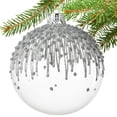 thumbnail image 2 of Blue and White Blown Glass Ornaments - Set of 3 Glass Balls, 2 of 5