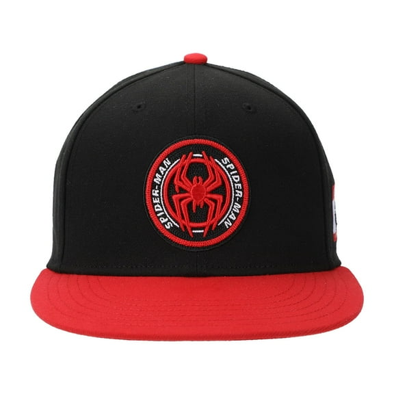 Spider-Man Into The Spider-Verse Miles Morales Logo Adult Black Snapback Cap