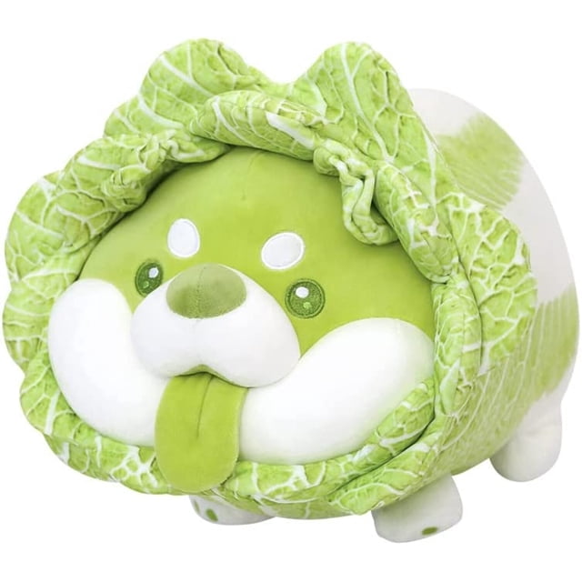 Peluche de perro vegetariano, muñeco de peluche de 35 cm, suave y esponjoso