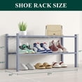 thumbnail image 2 of Smiry Shoe Rack 2 Tier, Stackable Bamboo Shoe Organizer, Shoe Storage for Closet, Entryway and Bedroom, Grey, 2 of 7