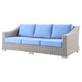 thumbnail image 3 of Lounge Sectional Sofa Chair Set, Rattan, Wicker, Light Grey Gray Light Blue, Modern Contemporary Urban Design, Outdoor Patio Balcony Cafe Bistro Garden Furniture Hotel Hospitality, 3 of 10