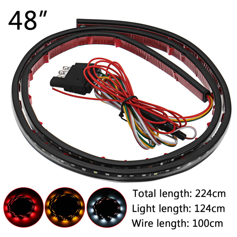 New 49 Auto Tailgate LED Light Bar Red Yellow White Reverse Stop Running Brake Turn Signal 48Red 48pcYellow &24pcs white LED,2 Year Limited Warranty 