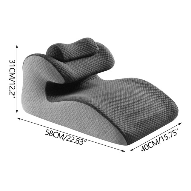 Grey Multi-Functional Ventilated Foam Lumbar Pillow -Reflux Support For Gerd And Comfortable Rest