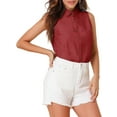 thumbnail image 6 of MODA NOVA Junior's Single Breasted Point Collar Sleeveless Shirt, 6 of 7