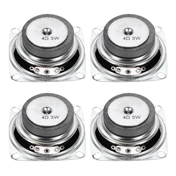 4 Pcs 3W 4 Ohm Small Speakers Metal Shell Square Outside Micro Magnet Speaker