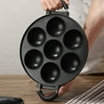 thumbnail image 3 of Shoreew 7 Hole Cooking Cake Pan Smooth Omelette Pan Non-Stick Frying Pan for Octopus Balls Breakfast Omelette Maker, 3 of 7