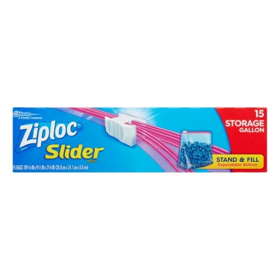 Ziploc Slider Storage Bags Gallon 15 ct (Pack of 3)