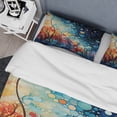 thumbnail image 4 of Designart "Microscopic Fantasia in Colorful Ink River V" Abstract Shapes Bedding Covert Set - Abstract Blue Modern Bed Set With 2 Shams, 4 of 6