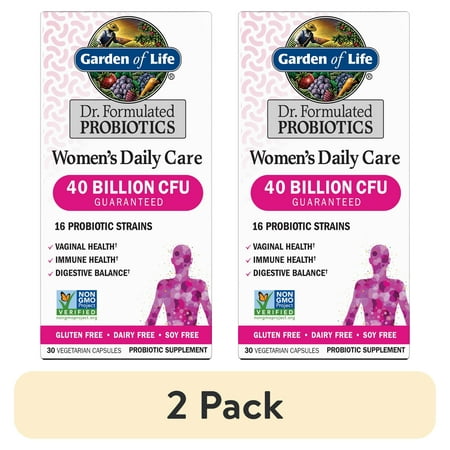 (2 pack) Garden of Life Dr. Formulated Women’s Probiotics Vitamins for Digestive Gut Health and Immune Support, 30 Count
