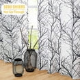 thumbnail image 4 of Decoultimatex White Semi Sheer Curtains Black and Grey Branches Printing on Linen Textured White Window Treatment Panels for Living Room Bedroom Drapes, 50"x96"x2, 4 of 6
