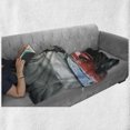 thumbnail image 6 of Abstract Soft Flannel Fleece Throw Blanket, European Honeymoon Romantic City Paris Eiffel Tower Italian Car, Cozy Plush for Indoor and Outdoor Use, 50" x 60", Charcoal Grey White, by Ambesonne, 6 of 6