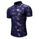 thumbnail image 2 of Camisa de manga corta con estampado de hoja de arce ajustada para hombre con botones informales Pompotops  oipoqjl47571, 2 of 4