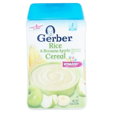 Gerber Rice and Banana Apple Baby Cereal, 8 oz - Walmart.com