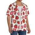 thumbnail image 2 of Kdxio Men's Hawaiian Shirt for Men Short Sleeve Shirt Hand Drawn Strawberry Summer Casual Holiday Beach Button Down T-Shirts, 2 of 7