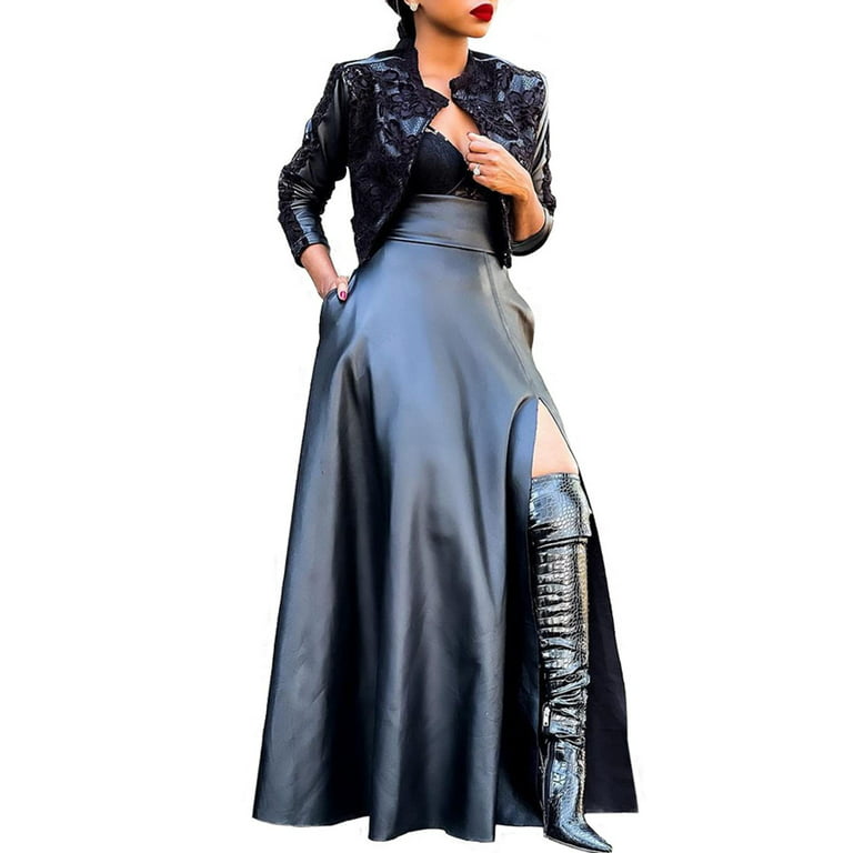 8 By YOOX LEATHER MIDI HIGH-WAIST FULL SKIRT, Black Women's Maxi Skirts