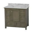 thumbnail image 4 of Paige 42" Bathroom Vanity with Weathered Gray Cabinet and Carrara Marble Top, 4 of 6